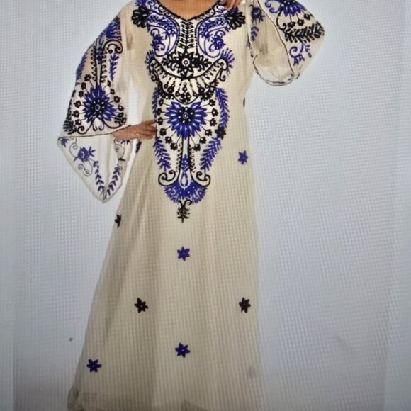 Royal moroccan dubai beautiful zari work jilbab jalabiya kaftan dress - Picture 1 of 3